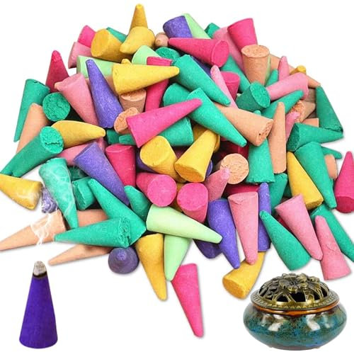 600 Stück Bunte Rückfluss Räucherkegel, Mischen Verschiedenen Natürlichomatische Räucherkerzen, Mischung Incense Conesfür Schlafzimmer Office Yoga Zimmer Meditation Entspannung