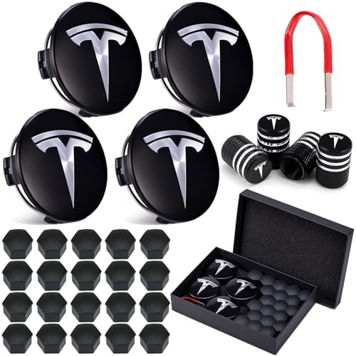 Kit d'enjoliveurs Tesla LEKEFETO Center pour Model 3 et Y, accessoires, écrous de roue avec logo Tesla