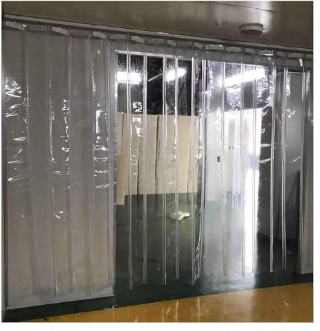 Cortina para Puerta Tiras PVC Cortina de Tiras de plástico para Puerta, Altura de la Puerta, Cortina de Tiras de plástico, Cortina de PVC Transparente para congelador, para Garaje, Patio, Industrial