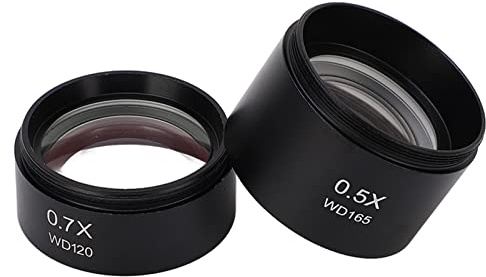 Conjunto de Lentes de Objetivos de Gearwell, Lente Auxiliar de microscopio, Lentes de aleación de Aluminio 0.7X 0.5X, Kit de Accesorios de microscopio, Conjunto de Lentes de