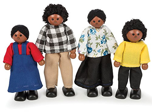 Tidlo Wooden Black Doll Family