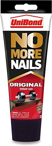 Unibond 2 X No More Nails Original, Heavy-Duty Mounting Adhesive, Strong Glue for Wood, Ceramic, Metal & More, White instant Grab Adhesive, 1 x 200ml Tube