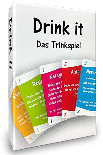 Drink it - Trinkspiel | Kartenspiel | Partyspiel - 54 Karten, 4 Hilfekarten - Für Erwachsene - TOYS_AND_GAMES