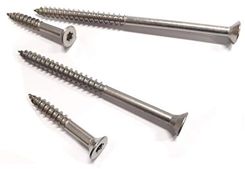 Tornillos de 8 mm de diámetro, acero inoxidable A2 Torx T40 para terraza o madera u otros usos GAMME PRO (8 x 140 mm (lote de 100)