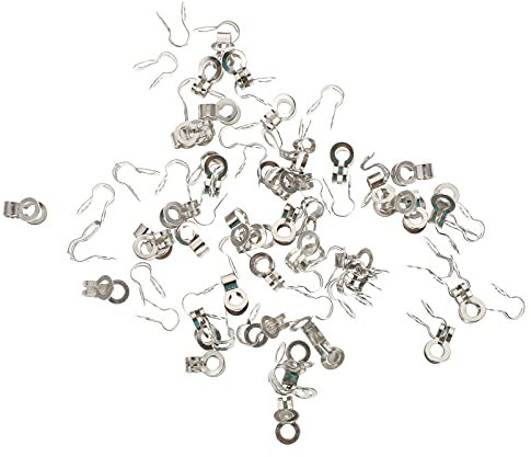 EXCEART 125pcs Stainless Steel Chain Connectors Ball Chain Pull Loop Connectors Silver Ceiling Fan Lamp Pull Loop Jewelry Finding for DIY Art Making