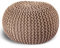casamia Pouf Ø 55 o. 45 cm Strickhocker Sitzpouf Bodenkissen für Innen Indoor Größe ø 55 cm, Farbe beige