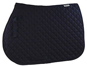 Umbria Equitazione Tapis de selle en coton complet, bleu marine
