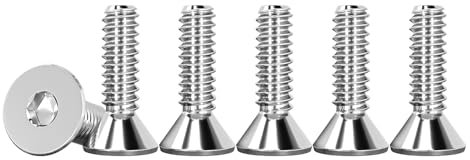 Drenky M3 X 12mm Vis à Tête Fraisée Avec Six Pans Creux en Acier Inoxydable A2 V2A Visserie Norme DIN 7991 / ISO 10642 Argent Vis Inox Filetage Complet, Lot De 50