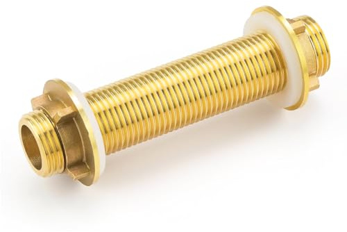 Mässing skotskruvanslutning G3/4, slangadapter med silikontätningar för vattentankar, guldton, lämplig för öppningar 21–26 mm