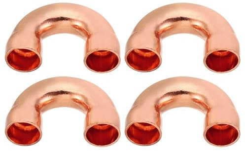 PATIKIL Copper Pipe Fittings 180 Degree 3/8 IN ID 4Pcs