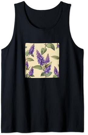 Anise Hyssop Flower Pattern Graphic Tank Top