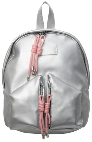 LLCINNORM Zainetto Donna Colore Contrasto di Moda Casual Semplice Zaino in Grande capacità Zaino per Le Donne-Argento