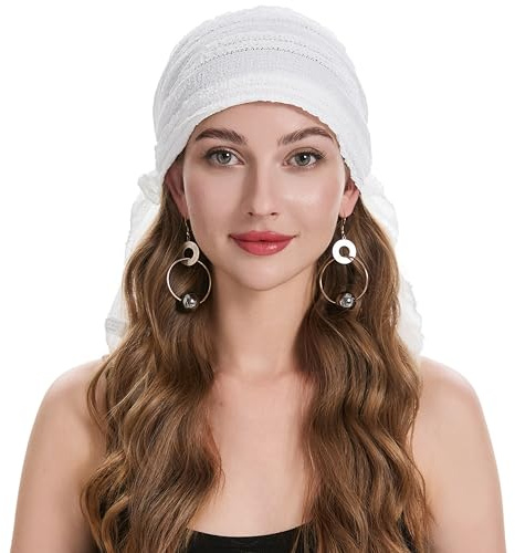 ZLYC Dam Chemo Turban mössa förbunden huvudduk Headwraps lätt hatt | Lätt andningsbar