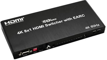 XOLORspace 21801 4k 60 hz 8 x 1 HDMI-switch/1 x 8 eARC splitter två i en w/optisk och 3,5 mm ljudextraktor