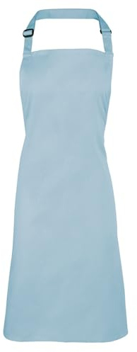 Workwear World Spectrum Collection Adjustable Halter Neck Kitchen Hospitality Catering Bar Service Bib Apron (Light Blue)