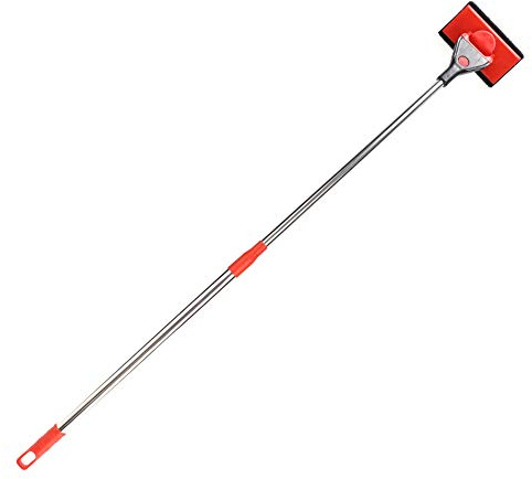 RASTKY Limpiador de Vidrio para Acuarios y Raspador de Algas Limpiador Ergonómico para Peceras Cepillo Telescópico Fácil de Usar para Todos los Tamaños de Tanques Acero Inoxidable + Material Plástico
