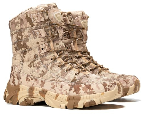 Wizeny Bottes de Combat Militaire pour Homme | Résistantes, imperméables, Antidérapantes, trekking, chasse, police, tactiques, travail
