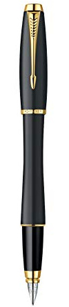 Parker S0850730 Füllfederhalter Urban Muted schwarz G.C, Strichbreite M, schreibfarbe blau