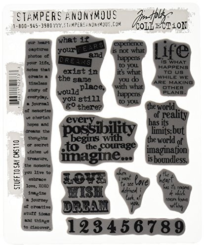 Stampers Anonymous Tim Holtz Cling Stamps 7X8.5, Stuff 2 Say
