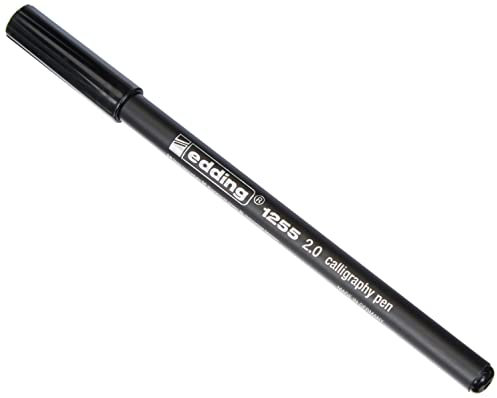 edding 1255 Kalligrafiestift - karmesin - 1 Stift - Kalligrafiespitze 2 mm - Fasermaler für Papier, Holz, Terrakotta, Leinwand - für Anfänger, Hand-Lettering, Bullet Journal, Grußkarten, Tagebuch