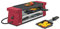 Spring Raclette 2 Personen COMPACT, rot, Tischgrill elektrisch, Antihaftbeschichtete Alu-Grillplatte, 2 Raclette Pfännchen & Spatel, Abstellebene, 34,5×10,5×11,5 cm, 400W, Raclette Grill
