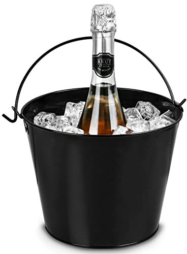 bar@drinkstuff Party Time Wine & Champagne Bucket - Steel Wine Bucket, Beer Bucket, Drinks Pail