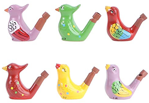STOBOK 6Pcs Keramik Vogel Pfeife Hand- Gemalt Wasser Vögel Musical Pfeife Warbler Pfeifen Krachmacher Spielzeug Kinder Geburtstag Party Favors Geschenke