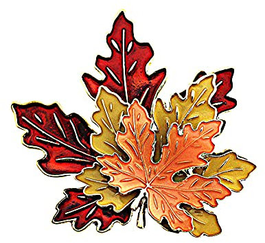 Broche vintage en forme de feuille d'érable en métal - Broche d'automne - Broche tendance et adorable - Thanksgiving, Noël, Métal