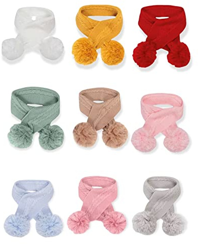 Mini Mart Online Limited Baby Infant Knitted Cable Bobble Scarf Pom Pom Boy Girl Nb-24 Months Rose