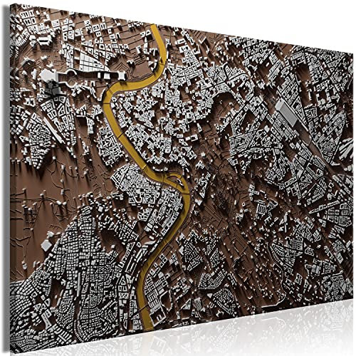 murando - Quadro Acustico Roma Citta 90x60 cm 1 pezzo schiuma acustica Quadri Moderni Camera da Letto - Stampa su Tela - Protezione dai Rumori Fonoassorbente Mondo Italia k-A-0484-b-a