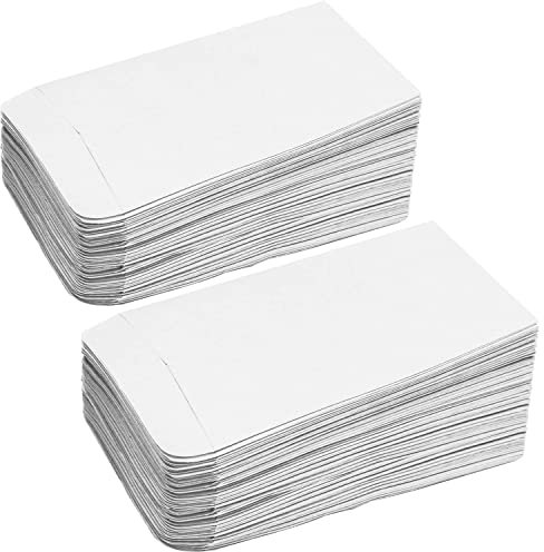 100 Stück kleine weiße Umschläge, Mini-Samenumschläge, Samenpakete, Kraftpapier, Münzumschläge, Geldumschläge für Löhne, Samen, Münzen, Perlen oder Briefmarken (10 x 6 cm/3,9 x 2,4 Zoll)