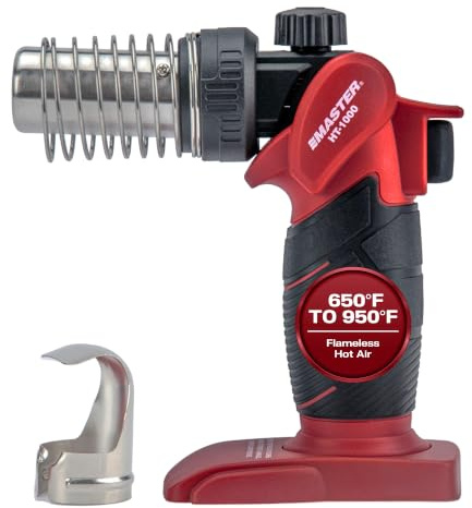 Master Appliance HT-1000 Cordless Butane Heat Gun with Shrink Reflector - Refillable, Portable Hot Air Tool for Heat Shrink Tubing, Electrical and Automotive Repairs