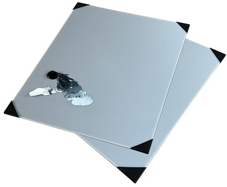 Tischpalette (38 x 30 cm) für Künstler aus Acryl, neutrales Grau, mit abnehmbaren Reibungsecken, tragbar und leicht