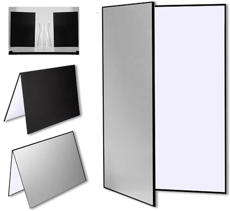 FloraVigo Lámina reflectora 3 en 1 de cartón, fondo difusor plegable, hoja reflectora A4 para alimentos, joyas y fotografía de naturaleza muerta