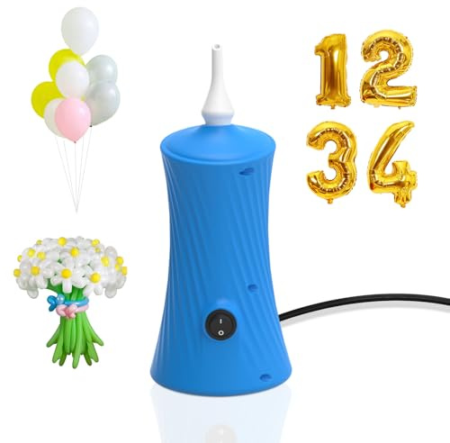 Kusamue Balloon Pump Electric Air Pump for Long Balloon Inflator Blower Machine for Birthday Party Celebration Balloons Decorations for Twisty Animal Balloons(Blue)…