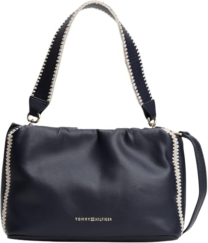 Tommy Hilfiger Damen Schultertasche Soft Summer Mini Bucket Beuteltasche, Blau (Space Blue), Einheitsgröße