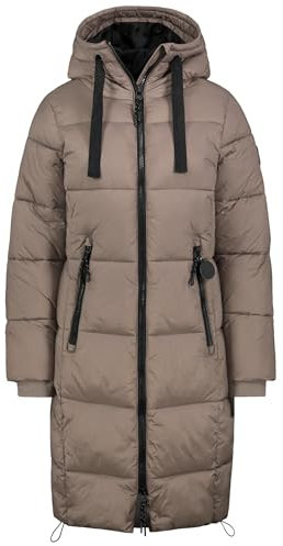 Sublevel Damen Winter Steppmantel – Langer, Warmer Mantel mit Kapuze für Kalte Wintertage brown XXL
