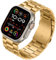 Tasikar Bracelet en métal compatible avec Apple Watch 46mm (série 10) 45mm 44mm 42mm Bracelet en acier inoxydable compatible avec Apple Watch SE Series 10 9 8 7 6 5 4 3, Or
