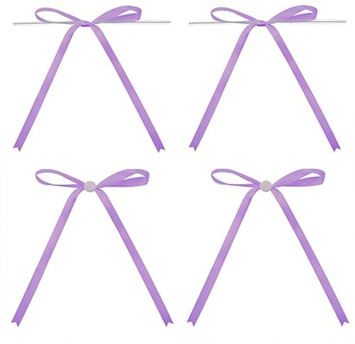 G2PLUS Lila Satin-Schleifen Set: 13x18cm Klebepunkte and Drahtbinder Geschenkschleifen für Verpackung, DIY Basteln, Hochzeit, Party – 30 Stück