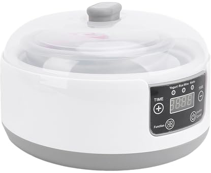 Yogurtiera Elettrica in Acciaio Inossidabile 1,2L con 5 Vasetti per Yogurt Fatto in Casa, Fermentazione Automatica, Senza Additivi per Colazione Sana, Spuntino Naturale, Dieta Bilanciata
