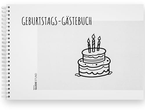 GLEDESTUND Gästebuch Geburtstag mit Fragen | 60 Seiten | 7 verschiedene Steckbriefe inkl. Fragen | Fotoalbum Geburtstag | DIN A4
