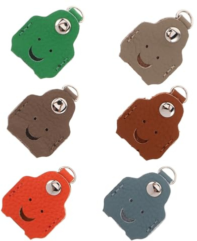 LALADEFIEE Set 6 Coprichiavi in Pelle Multicolore, Custodie Protettive Antiscivolo per Chiavi Porta Casa e Auto, Cover Artigianali Presa Sicura per Uso Quotidiano