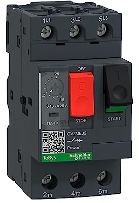 Schneider Electric GV2ME02 Tesys Gv2, Disyuntor Magnetotérmico, 0,16-.0,25 A, Conexión Por Tornillo