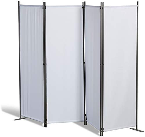 Grasekamp Qualität seit 1972 - Paravento 4 parti, Poliestere, Bianco, 215 x 170 cm