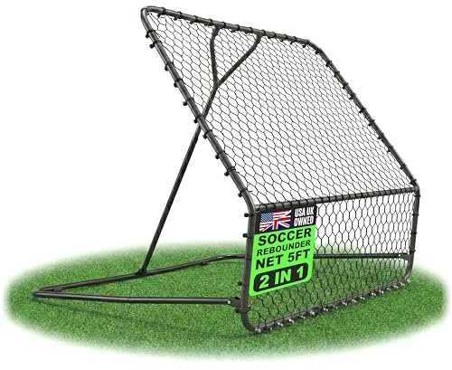 QUICKPLAY PRO Adjustable Steel Angle Rebounder | Multi-Sport Training Net for Soccer, Baseball & Softball | Available in 3x3', 5x5', & 7x7' Sizes | Perfect for Backyard & Skills Training