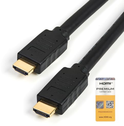 StarTech.com HDMM7MP Premium Certified High Speed HDMI 2.0 Cable with Ethernet, 23 ft 7m, 3D Ultra HD 4K 60 Hz, 23 ft Long HDMI Male to Male Cord