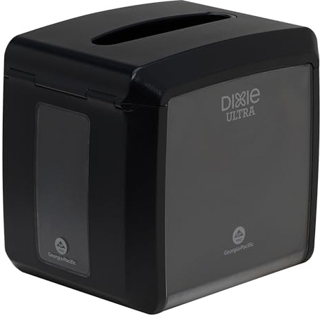 Georgia-Pacific Dixie Ultra Tabletop Interfold Napkin Dispenser by GP PRO (Georgia-Pacific), Black, 54527A, Holds 275 Napkins, 7.600” W x 6.100” D x 7.200” H