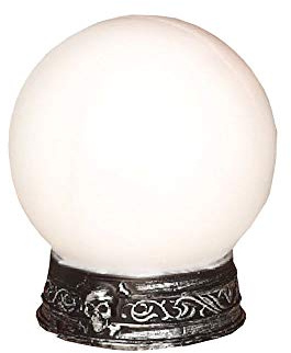shoperama Bola de cristal mágica de 20 cm con pie de luz y sonido, adivina, mago, gitano, clarividente