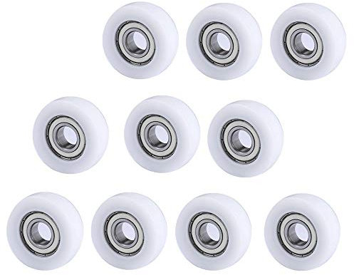 10 Stück Fensterrollen Schiebetürrolle mit POM und Verchromter Stahl Kugellager, Führungsrolle und Riemenscheibe 8x38x10mm