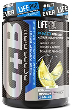 Life Pro Glutamine + BCAA 300g | Glutamina con Patente | Evita el Catabolismo | Favorece el Aumento y Recuperación Muscular